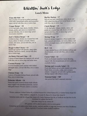 Menu photo 5 Whistlin' Jack's Outpost and Lodge Naches, WA Menu photo 5 Whistlin' Jack's Outpost and Lodge Naches, WA