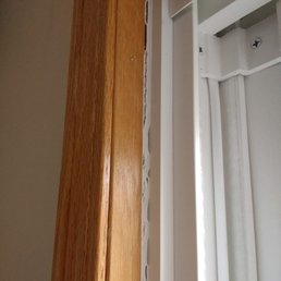 Caulking pulling apart.