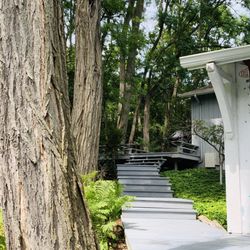 Sherwin-Williams Paint Store - The stairs to upper deck with Sherwin Williams semi-solid