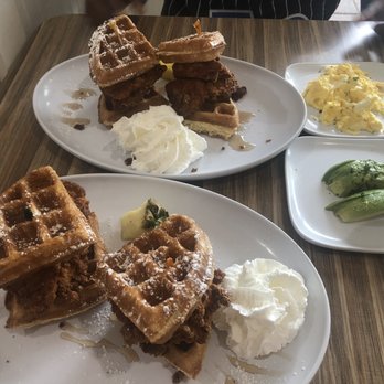 @ The Diner - Chicken and waffle sliders, side of eggs and fresh avocado - Breakfast & Brunch Near Me - Orlando, Florida @ The Diner - Chicken and waffle sliders, side of eggs and fresh avocado - Breakfast & Brunch Near Me - Orlando, Florida
