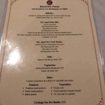 Broadway Prime - 9/23/20 - Steakhouses Near Me - Burlingame, California