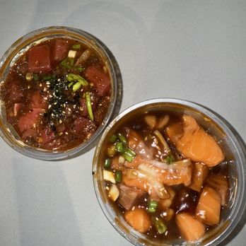 Island Poke UUKI - garlic spice tuna poke (l) and sweet & spicy poke (r). - Poke Near Me - Irvine, California Island Poke UUKI - garlic spice tuna poke (l) and sweet & spicy poke (r). - Poke Near Me - Irvine, California