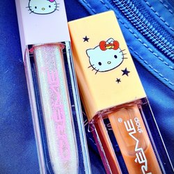 Ulta Beauty - Moi fave Hello Kitty lip gloss & liquid eye liner. Sold out at this location. Womp womp :(