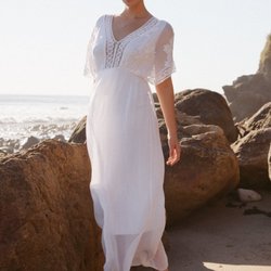 Muguette Renee Boutique - White Silk Dress from Italy