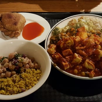 Govindas - The medium plate with salads and a vegetarian samosa - Vegetarian Near Me - Dublin, D Govindas - The medium plate with salads and a vegetarian samosa - Vegetarian Near Me - Dublin, D