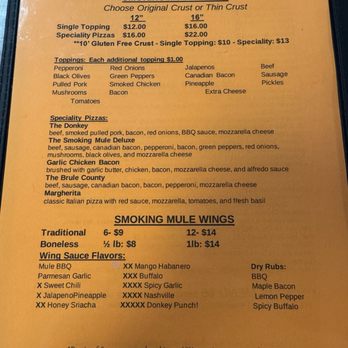 The Smoking Mule - Menu - American Near Me - Chamberlain, South Dakota