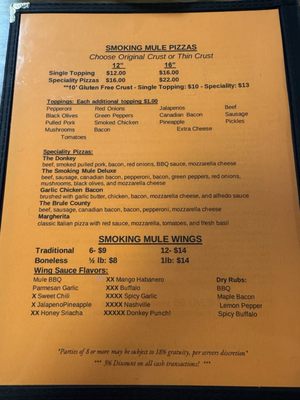 Menu photo 2 The Smoking Mule Chamberlain, SD