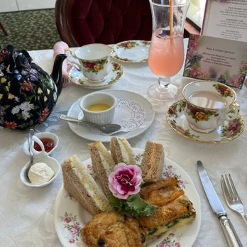 Lisa's Tea Treasures - The lovely duchess delight high tea and sparkling rose lemon mocktail - Tea Rooms Near Me - Campbell, California Lisa's Tea Treasures - The lovely duchess delight high tea and sparkling rose lemon mocktail - Tea Rooms Near Me - Campbell, California