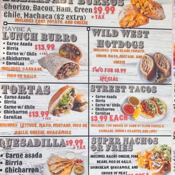 Carniceria Wild West - Menu - Grocery Near Me - Tucson, Arizona