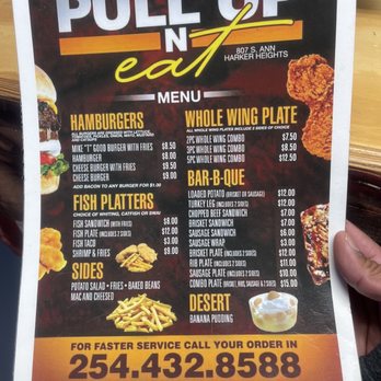 Pull Up -N- Eat - Menu - Chicken Wings Near Me - Harker Heights, Texas