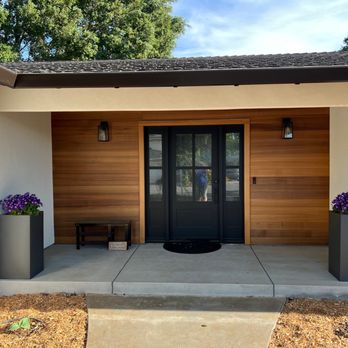 Anthony Lewis - Front door with cedar panels - Electricians Near Me - San Jose, California