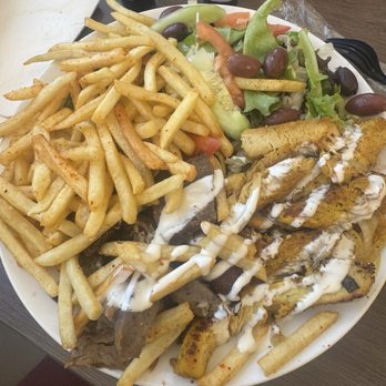 Arslans Gyros - Meat lovers plate. - Mediterranean Near Me - Quartzsite, Arizona Arslans Gyros - Meat lovers plate. - Mediterranean Near Me - Quartzsite, Arizona