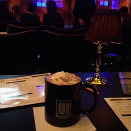 Spotlight mocha $9 before the show.  Baileys, Kahlua, and peppermint liqueur in hot chocolate