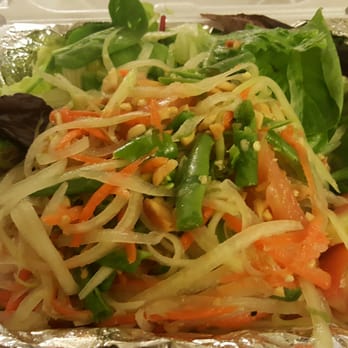Monster Thai - Papaya salad is big enough to make one meal. - Thai Near Me - Sherman Oaks, California
