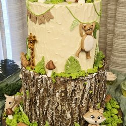 Wholly Sweets Bake Shop - Baby Shower Cake - Woodland Creatures Theme