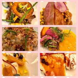 Six courses of fresh beautifully and creatively prepared food. Six courses of fresh beautifully and creatively prepared food.
