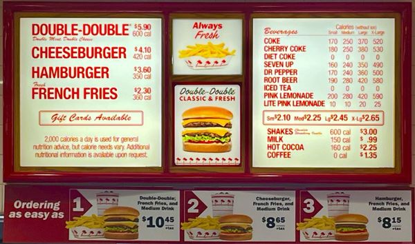 Menu photo 2 In-N-Out Burger Glendale, CA Menu photo 2 In-N-Out Burger Glendale, CA