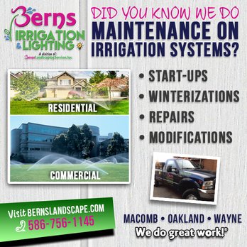 Berns Landscaping - We do ALL Irrigation Maintenance! Call today for a free estimate at 586-756-1155 or visit our website at Bernslandscape.com - Snow Removal Near Me - Warren, Michigan Berns Landscaping - We do ALL Irrigation Maintenance! Call today for a free estimate at 586-756-1155 or visit our website at Bernslandscape.com - Snow Removal Near Me - Warren, Michigan