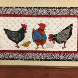 Hood River County Fairgrounds - Rooster quilt on display at the 2017 Hood River County Fair.
