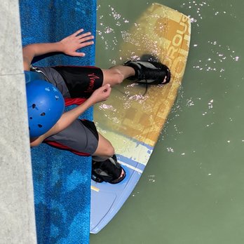 Hydrous Wake Park - Almost his turn! - Summer Camps Near Me - Little Elm, Texas