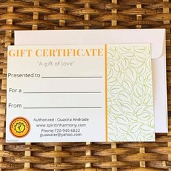 Spirit In Harmony  - Gift Certificate available. Best gift ever!!