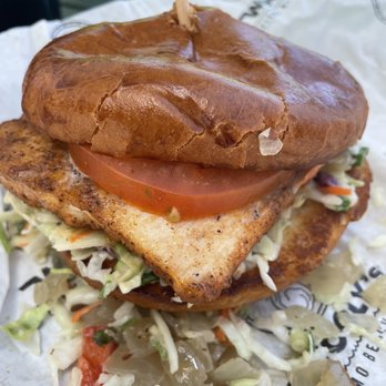 Wooly's - Blackened Albacore Burger - Seafood Near Me - Pismo Beach, California Wooly's - Blackened Albacore Burger - Seafood Near Me - Pismo Beach, California