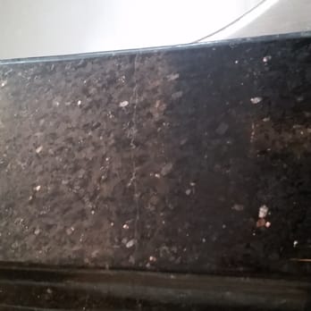 Choice Granite & Kitchen Cabinets - Crack in Granite, Joe blamed this on "the plumber putting pressure" - Cabinetry Near Me - Diamond Bar, California