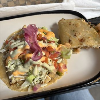 Brujos Brewing - Mahi mahi taco and half of a gobernador taco! - Breweries Near Me - Portland, Oregon Brujos Brewing - Mahi mahi taco and half of a gobernador taco! - Breweries Near Me - Portland, Oregon