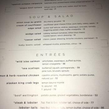 Edge Steakhouse - Menu - Steakhouses Near Me - Las Vegas, Nevada Edge Steakhouse - Menu - Steakhouses Near Me - Las Vegas, Nevada