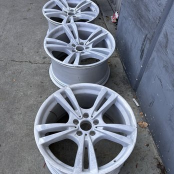 Baid Polish - Wheels after stripping showing raw alloy - Powder Coating Near Me - Anaheim, California