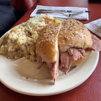 Schwabl's Restaurant - Great Beef on Weck Sandwich. (A Weck is a Parker house style roll with caraway and coarse salt embedded on the top.) - American Near Me - West Seneca, New York Schwabl's Restaurant - Great Beef on Weck Sandwich. (A Weck is a Parker house style roll with caraway and coarse salt embedded on the top.) - American Near Me - West Seneca, New York