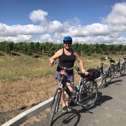 Donchka Travel - Bike riding through vineyards in the Bordeaux region of France- June 2017