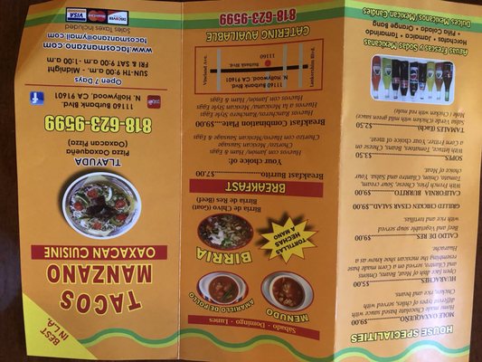 Menu photo 2 Tacos Manzano North Hollywood, CA