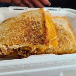 Grilled Cheese - Smokehouse chicken and bacon on garlic bread.  Excellent