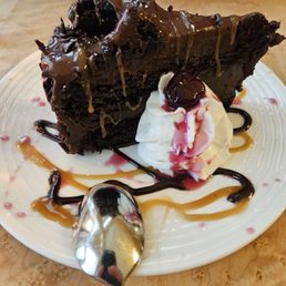 Good Ol' Chocolate Cake with bourbon caramel.