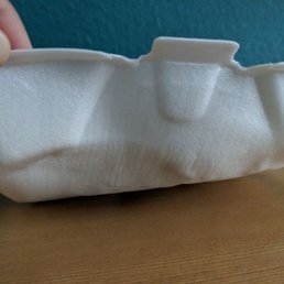 This is the picture of the styrofoam box I was placed in the microwave and then serve to me. This is the picture of the styrofoam box I was placed in the microwave and then serve to me.
