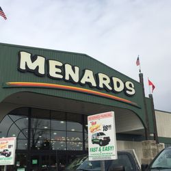 Menards - Entrance near lighting.
