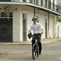 New Orleans Movie Tours - Brad Pitt riding his bike in The French Quarter!