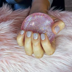 Celestial Nails - Natural nail gel polish manicure and glitter accent nail