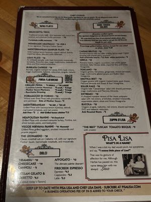 Menu photo 4 Pisa Lisa Sedona, AZ Menu photo 4 Pisa Lisa Sedona, AZ