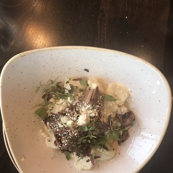 Woodblock - Gnocchi with beef brisket and blue cheese truffle sauce! Wonderful! - Cocktail Bars Near Me - Redmond, Washington