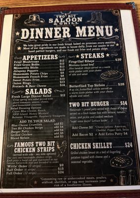 Menu photo 1 Two Bit Saloon Whitehall, MT Menu photo 1 Two Bit Saloon Whitehall, MT
