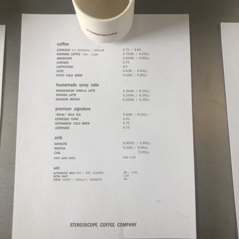 Stereoscope - Menu - Coffee Roasteries Near Me - Newport Beach, California Stereoscope - Menu - Coffee Roasteries Near Me - Newport Beach, California