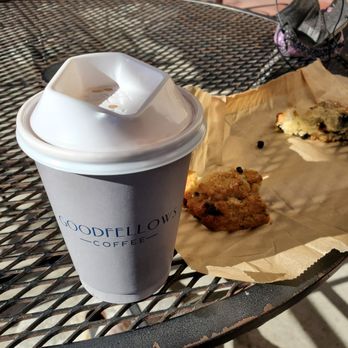 Goodfellows Coffee - latte n blueberry scone - Coffee & Tea Near Me - Cypress, California Goodfellows Coffee - latte n blueberry scone - Coffee & Tea Near Me - Cypress, California