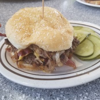 Geneva's Burgers - Double cheeseburger..hand made patties, soft bun. - Burgers Near Me - Eastpointe, Michigan