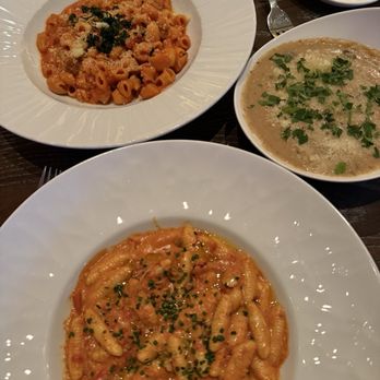 Amalfi - Cremini mushroom polenta & pasta "rags" (top left) - Italian Near Me - Las Vegas, Nevada Amalfi - Cremini mushroom polenta & pasta "rags" (top left) - Italian Near Me - Las Vegas, Nevada