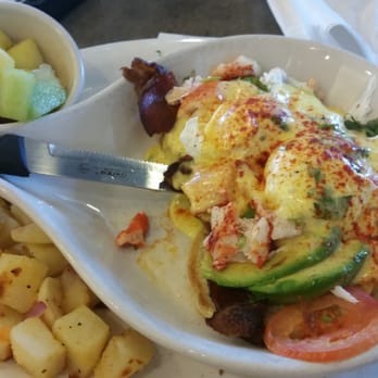 Turning Point - Lobster Benedict with a side of potatoes and fresh fruit - Breakfast & Brunch Near Me - Brick, New Jersey Turning Point - Lobster Benedict with a side of potatoes and fresh fruit - Breakfast & Brunch Near Me - Brick, New Jersey
