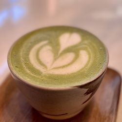 Sue's Gallery Cafe - Hot matcha oat milk latte