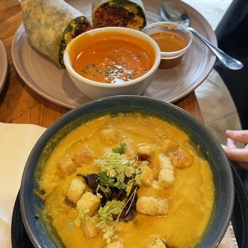 Copa Vida - Bacon Breakfast Burrito w/ Curry Butternut Squash & Roasted Mushroom Soup - New American Near Me - Pasadena, California Copa Vida - Bacon Breakfast Burrito w/ Curry Butternut Squash & Roasted Mushroom Soup - New American Near Me - Pasadena, California