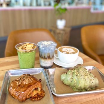 Series A Coffee - Ham & cheese and matcha pistachio croissant - Coffee & Tea Near Me - Beverly Hills, California